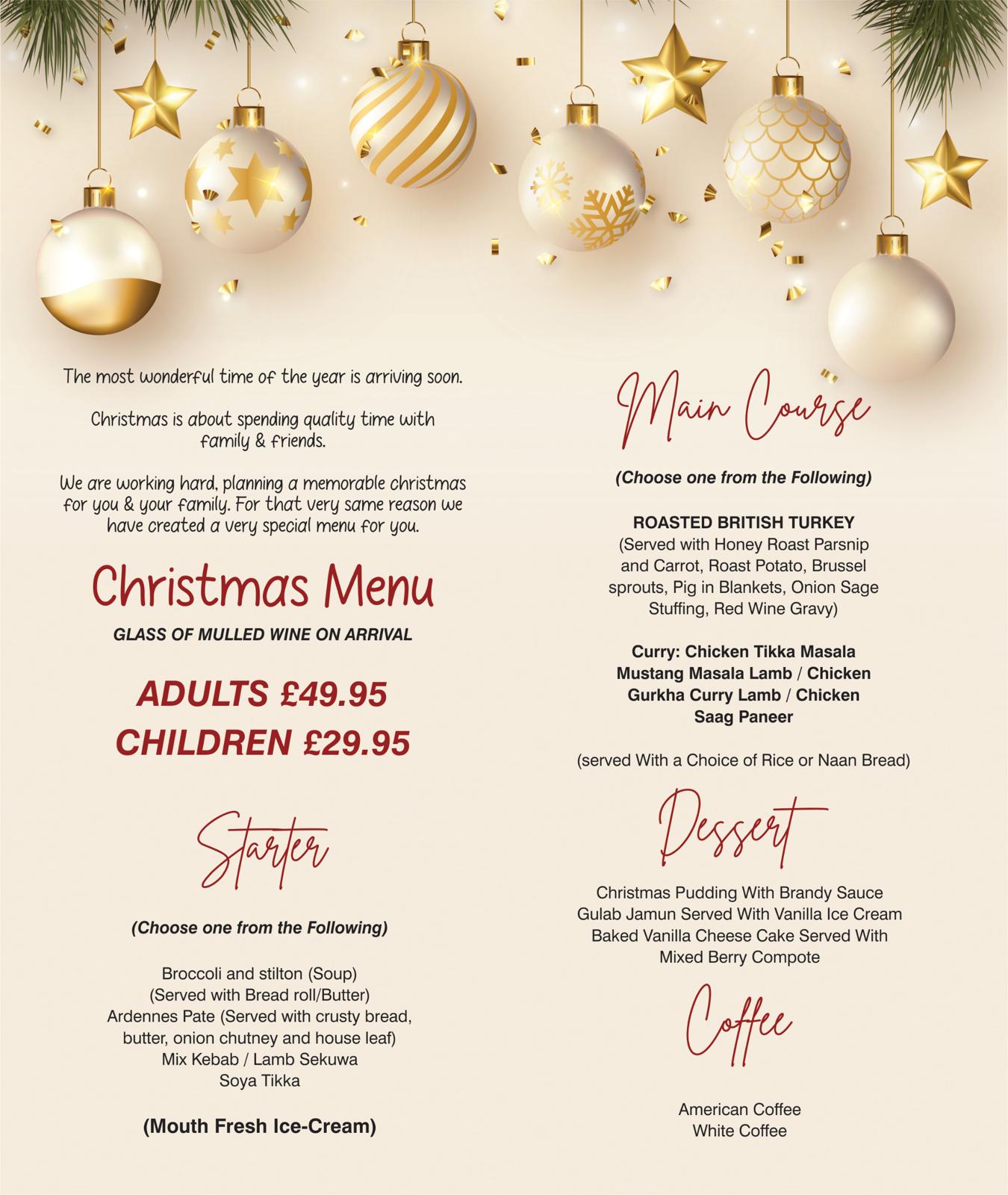  View Christmas menu